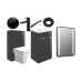 Pilton Bathroom Furniture Pack with Black Taps and Free Illuminated Mirror